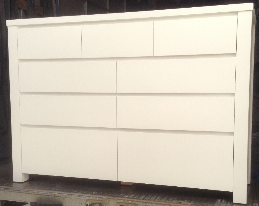 Jackie white 1800 wide 9 drawer chest